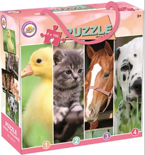 Tiere Bauernhof Puzzle 4x100 Teile