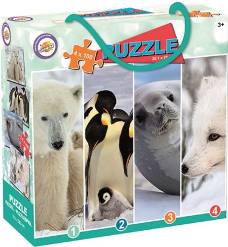 Tiere Schneepuzzle 4x100 Teile