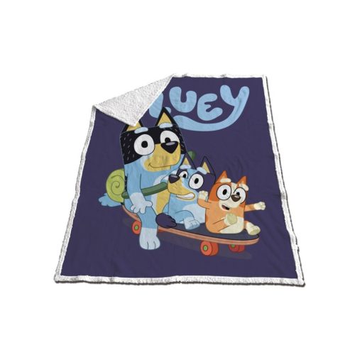 Bluey Skateboard  sherpa Decke 120x150cm