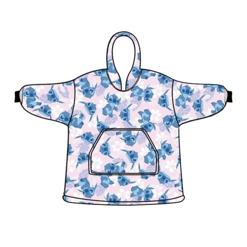 Disney Lilo und Stitch Light Rose Erwachsenen Überwurf Plüsch Polarfleece Decke, Poncho