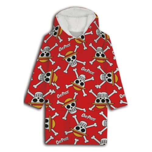 One Piece Red Überziehbare Plüsch-Fleecedecke, Poncho