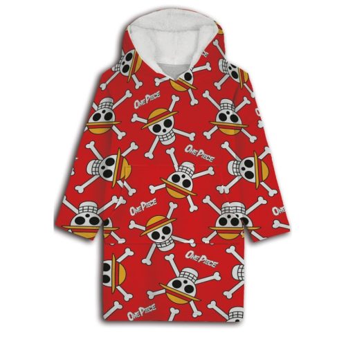 One Piece Red Erwachsenen Pullover Fleece-Decke, Poncho