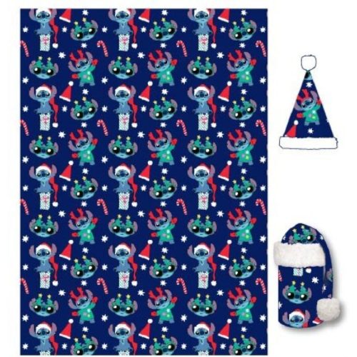 Disney Lilo und Stitch Holiday Weihnachtsflanell-Decken- und Mützenset