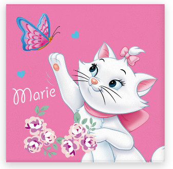 Disney Marie Butterfly Katzengesichts- und Handtuch, Handtuch 30x30cm