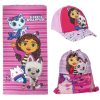 Gabby's Dollhouse Pink Handtuch-, Sportbeutel- und Baseballcap-Set