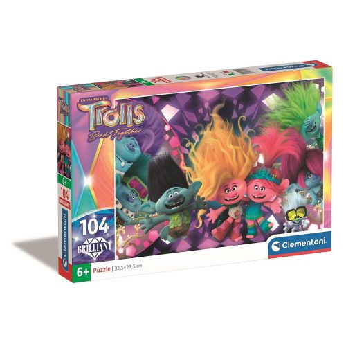 Trolls Party 104-teiliges Brilliant-Puzzle Clementoni