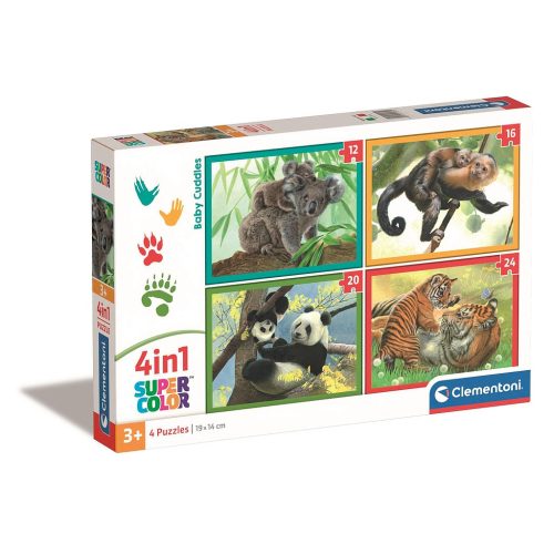 Tiere Baby Cuddles 4-in-1 Puzzle Clementoni