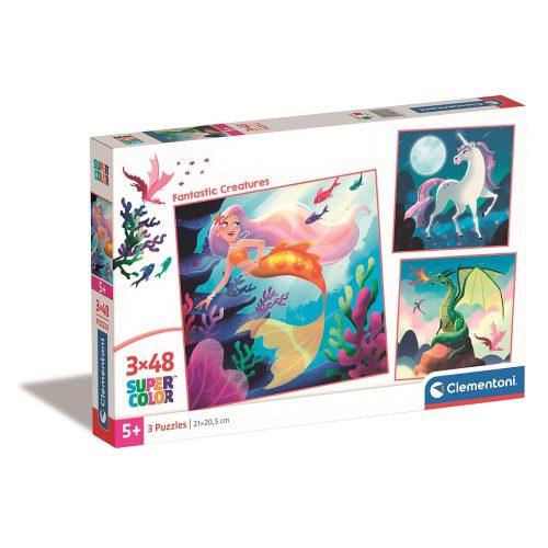 Einhorn Magic Fantastische Kreaturen 3x48 Teile Puzzle Clementoni