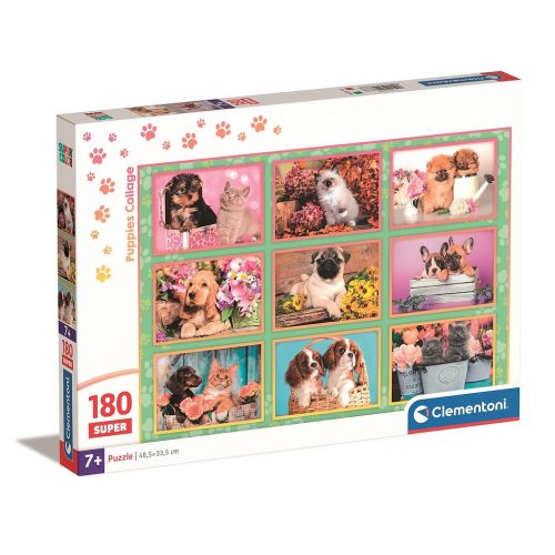 Tiere Puppies Collage 180-teiliges Clementoni-Puzzle