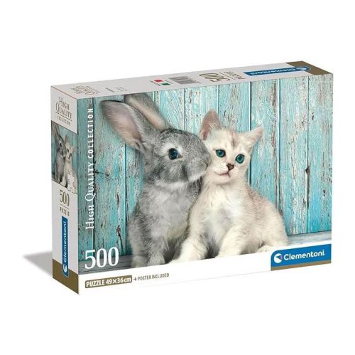 Tiere Cat & Bunny 500-teiliges Puzzle Clementoni