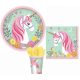 Einhorn Magical Partyset 32 Stück mit 18 cm Teller