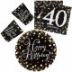 Geburtstag Happy Birthday Gold 40 Partyset mit 32 Teilen und 23 cm Tellern