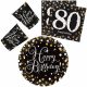 Geburtstag Happy Birthday Gold 80 Party-Set 32-teilig mit 23 cm Teller