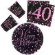 Geburtstag Happy Birthday Pink 40 Party-Set 32-tlg mit 23 cm Teller