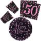 Geburtstag Happy Birthday Pink 50 Party-Set mit 32 Stk. 23 cm Teller