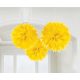 Farbe Sunshine Yellow Gelbe hängende Pom Pom Dekoration 3er-Set