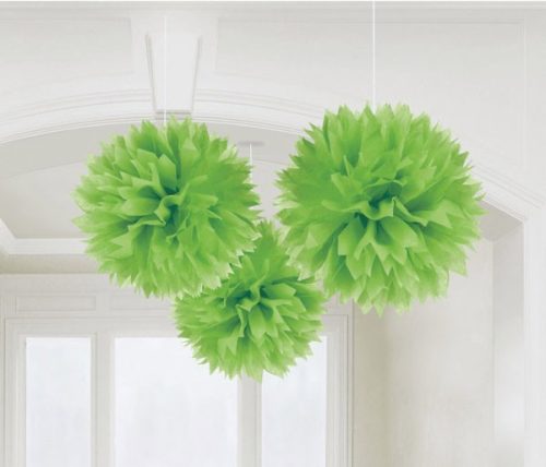 Farbe Kiwi Green Grüne hängende Pom Pom Dekoration, 3er Pack