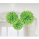 Farbe Kiwi Green Grüne hängende Pom Pom Dekoration, 3er Pack