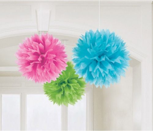 Farbe Multicolour hängende Pom Pom Dekoration 3er-Set