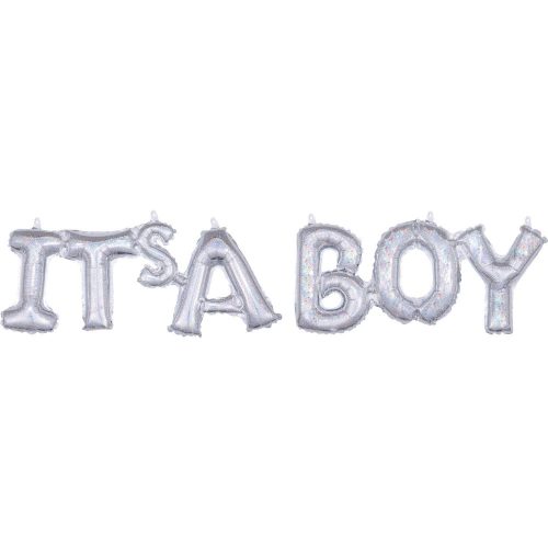 Baby It's A Boy holographischer Folienballon 50 cm