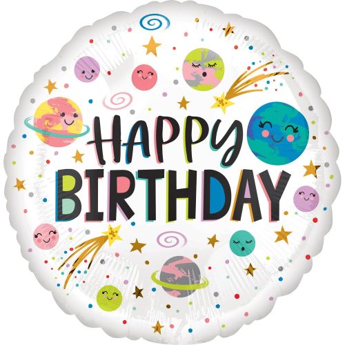 Happy Birthday Galaxy Folienballon 43 cm