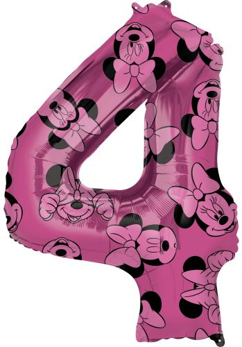 Disney Minnie  Pink Folienballon Zahl 4, 66 cm