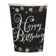 Geburtstag Gold Happy Birthday Papierbecher 8 Stk 250 ml