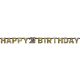 Geburtstag Happy Birthday Gold 21 holografisches Banner 213 cm