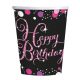 Geburtstag Pink Happy Birthday Papierbecher 8er-Set 250 ml