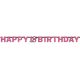 Geburtstag Happy Birthday Pink 18 holographisches Banner 213 cm