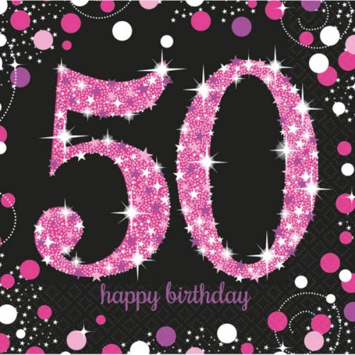 Geburtstag Pink Happy Birthday 50 Servietten 16 Stk 33x33 cm