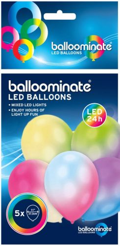 Farbe Multicolor  Leuchtender LED-Ballon, 5 Stück, 11 Zoll (27,5 cm)