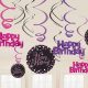 Geburtstag Pink Happy Birthday Band Dekoration Set mit 12