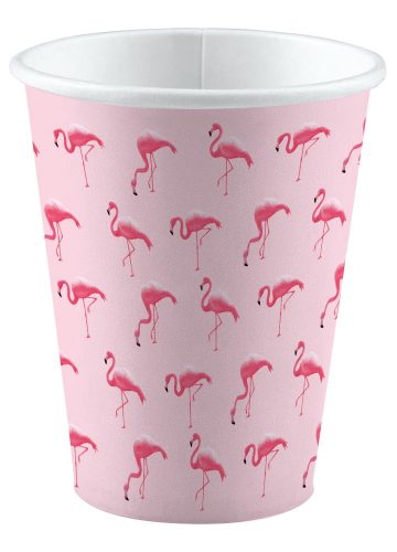 Flamingo Pink Papierbecher-Set 8 Stk., 250 ml