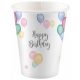 Geburtstag Pastel Happy Birthday Papierbecher 8er-Set, 250 ml