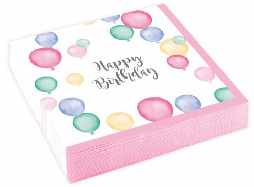 Geburtstag Pastel Happy Birthday Serviette 20 Stk 25x25 cm