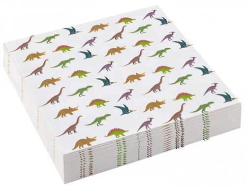 Dinosaurier Happy  Servietten, 20er-Set, 25x25 cm