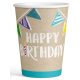 Geburtstag Brown Happy Birthday Papierbecher 8 Stück 250 ml