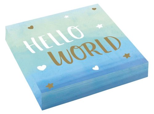 Baby Hello World Boy Servietten 16er Set 33x33 cm