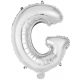 Buchstabe Silber, Silberner G Buchstabe Folienballon 45 cm