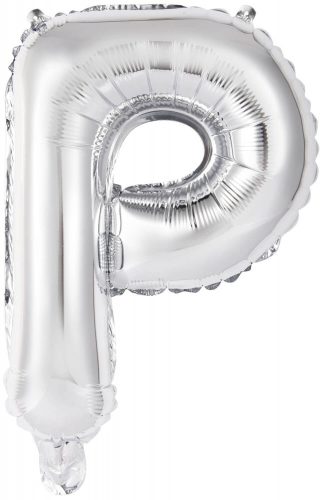 Buchstabe Silver, Silber P Buchstabe Folienballon 45 cm