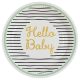 Baby Gold Hello Pappteller 8 Stk. 23 cm