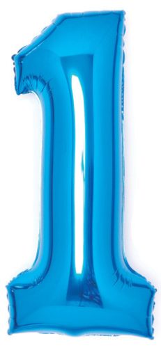 Nummer Blue Blauer Nummer 1 Folienballon 66 cm