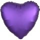 Satin Silk Purple Herzfolienballon 43 cm