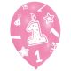 Erster Geburtstag Pink Ballon, 6-er Pack 11 Zoll (27,5 cm)