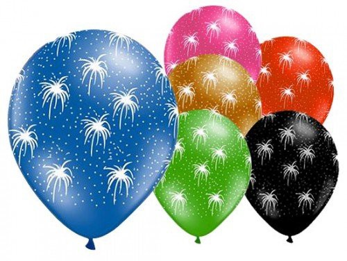 Feuerwerk Fireworks Ballon, Luftballon 6 Stück 11 Zoll (27,5 cm)