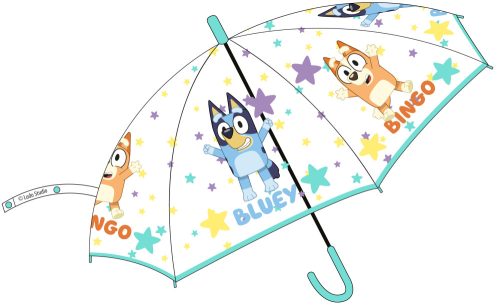 Bluey Star Kinder transparenter halbautomatischer Regenschirm Ø74 cm