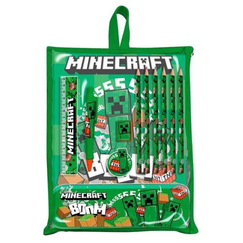 Minecraft Boom Schreibwarenset mit Halter