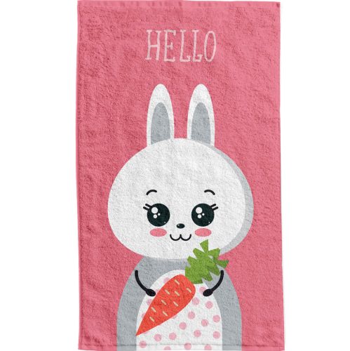 Hase Hello Handtuch, Gesichtstuch 30x50 cm