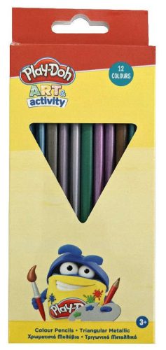 Play-Doh Art Metallic, dreieckiger Farbstift 12er-Set